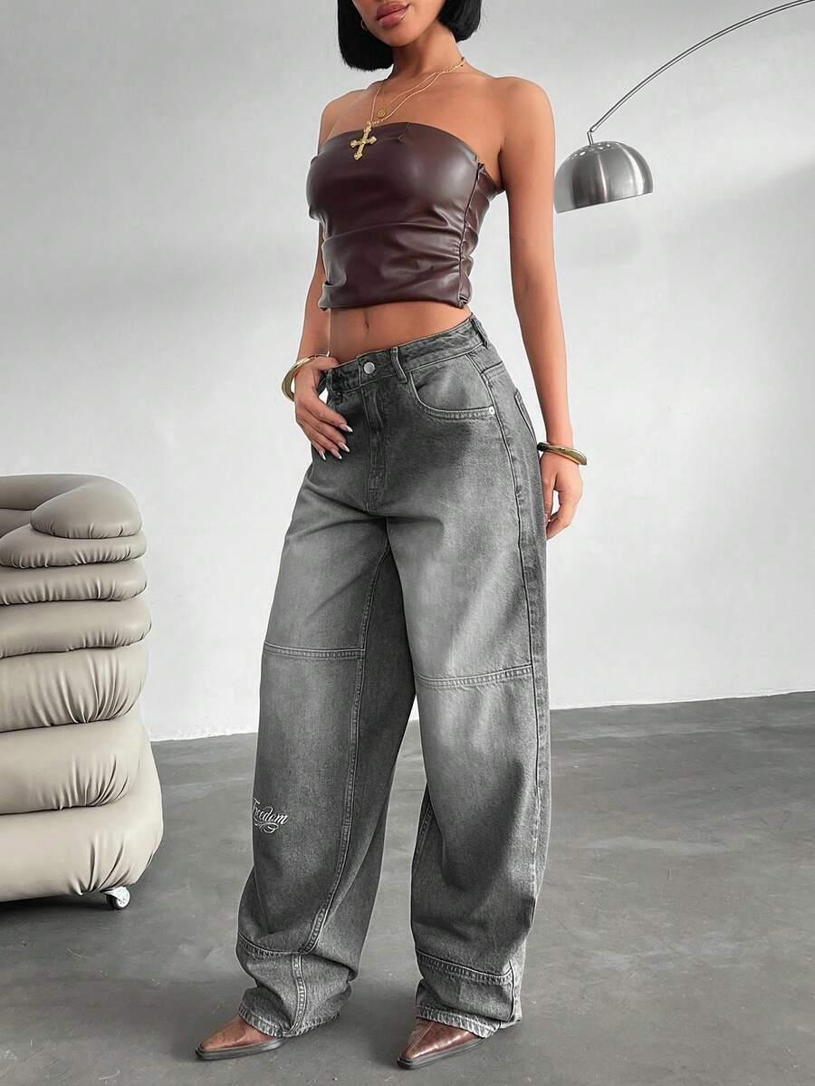 szare spodnie jeans