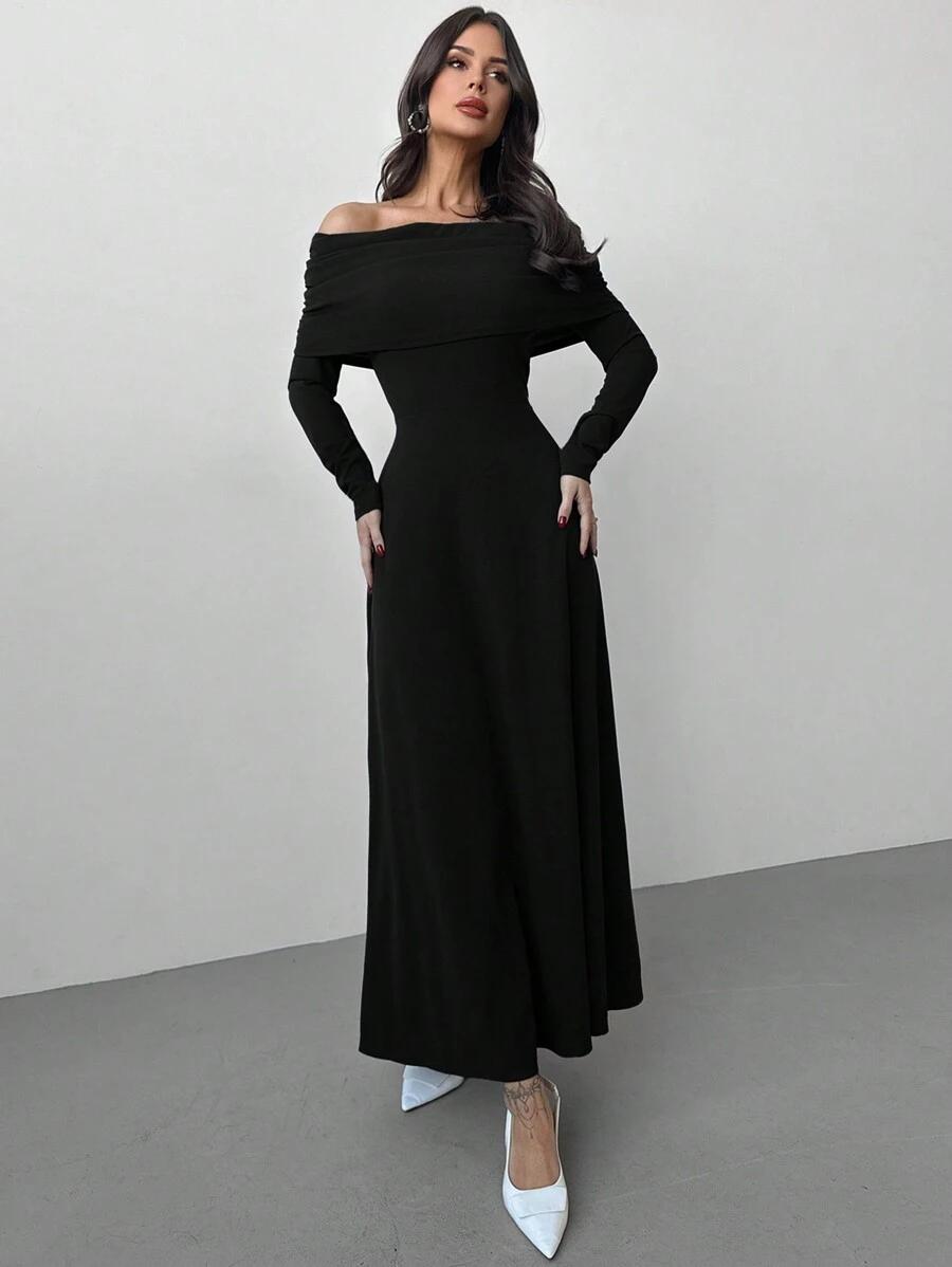 CZARNA MAXI SUKIENKA