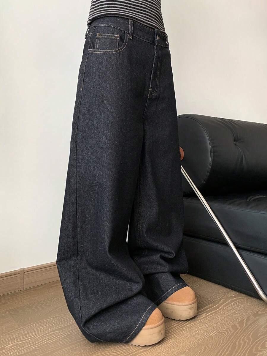 CZARNE SPODNIE JEANS 