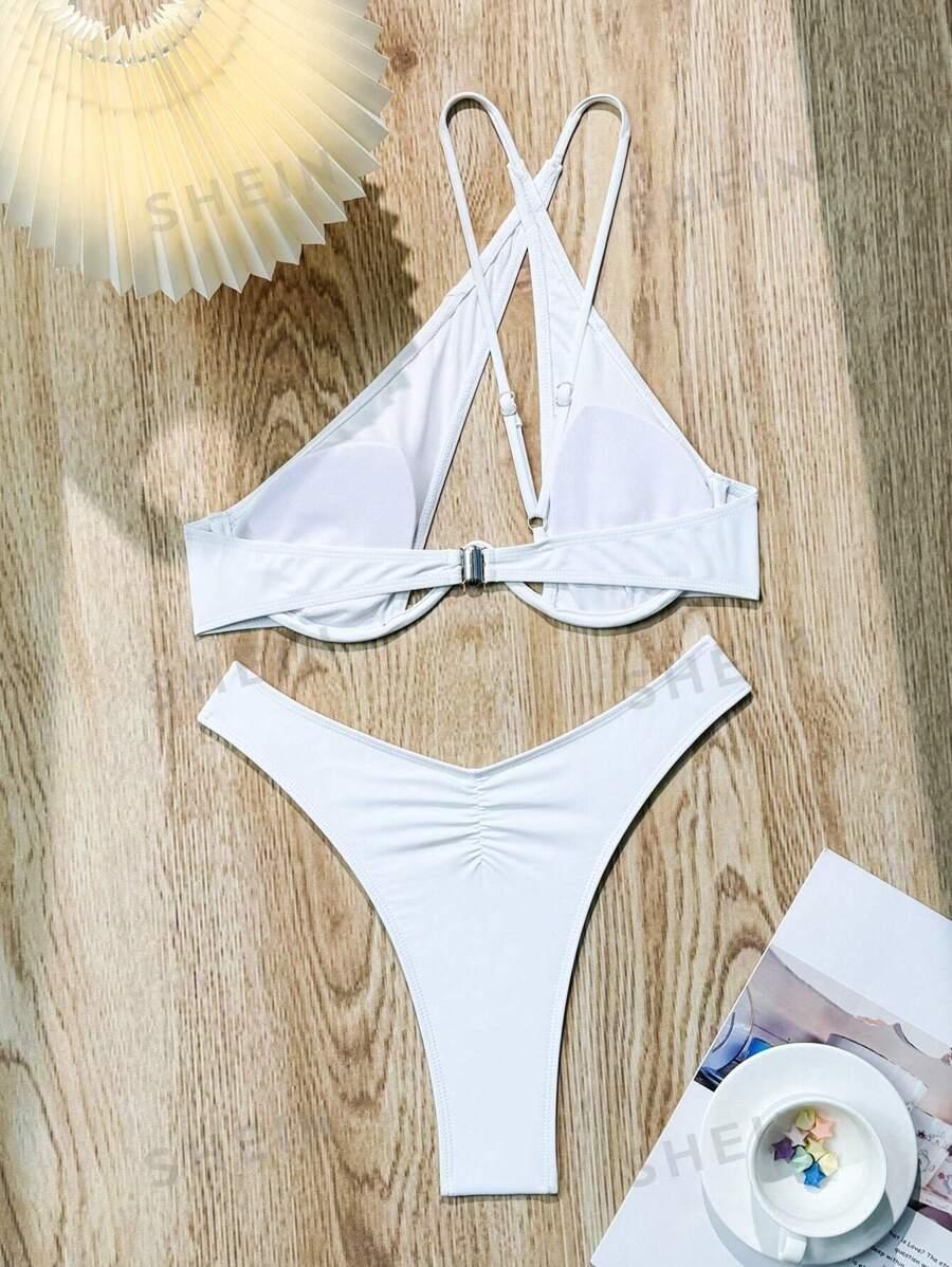 biały dół od bikini