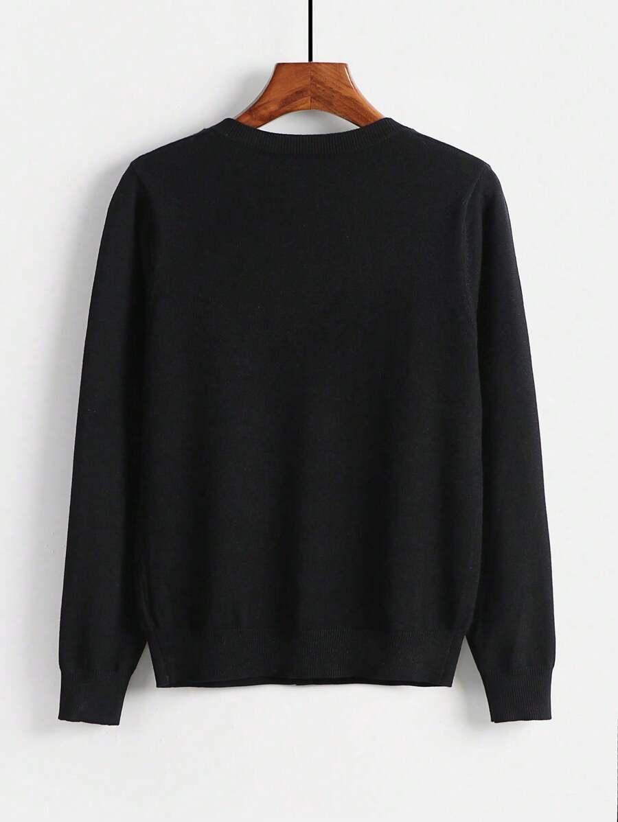 czarny sweter guziki