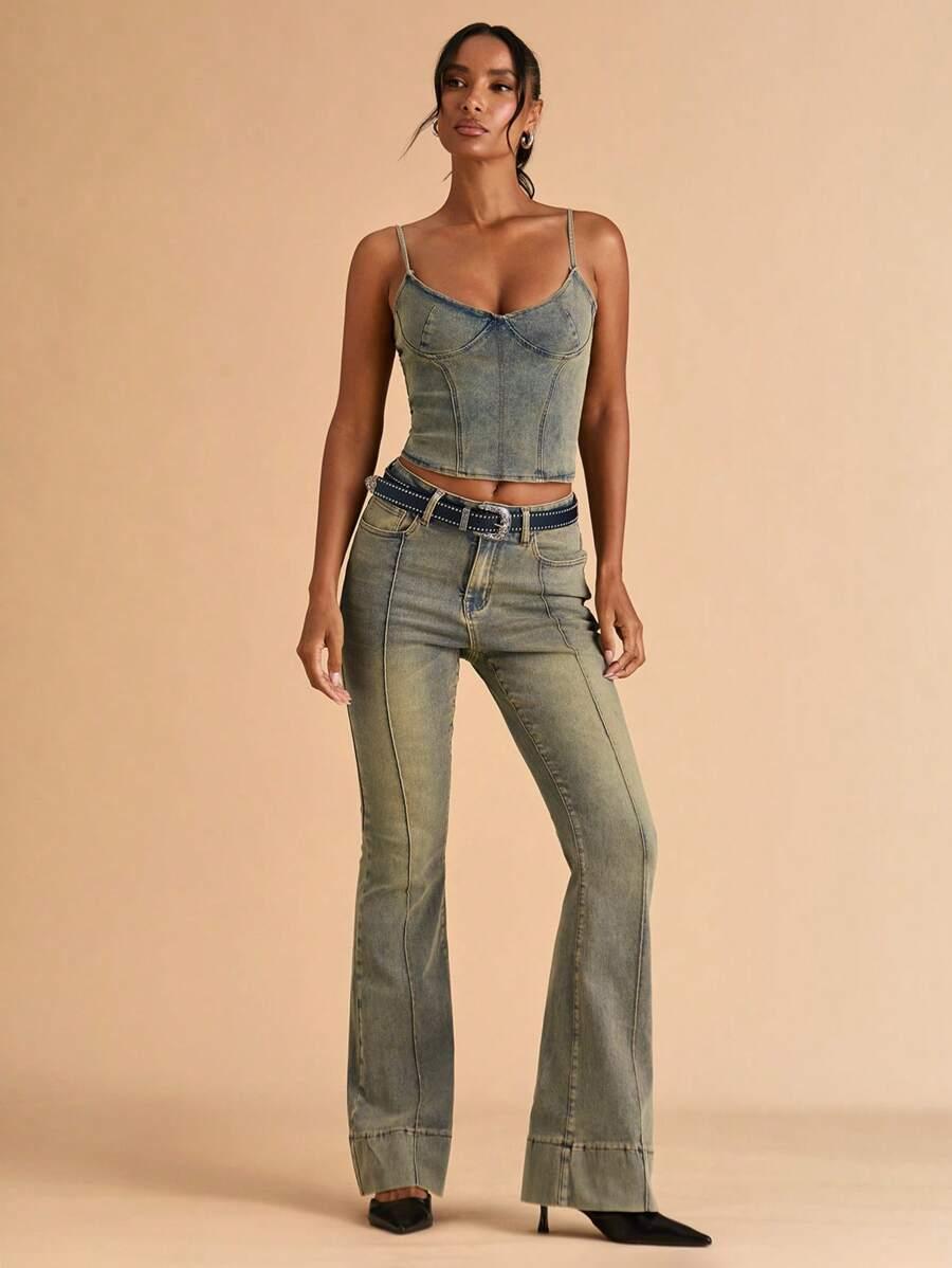 spodnie jeans dzwony