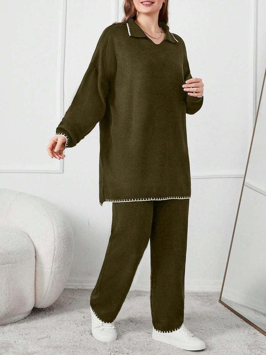 KOMPLET SWETER SPODNIE 