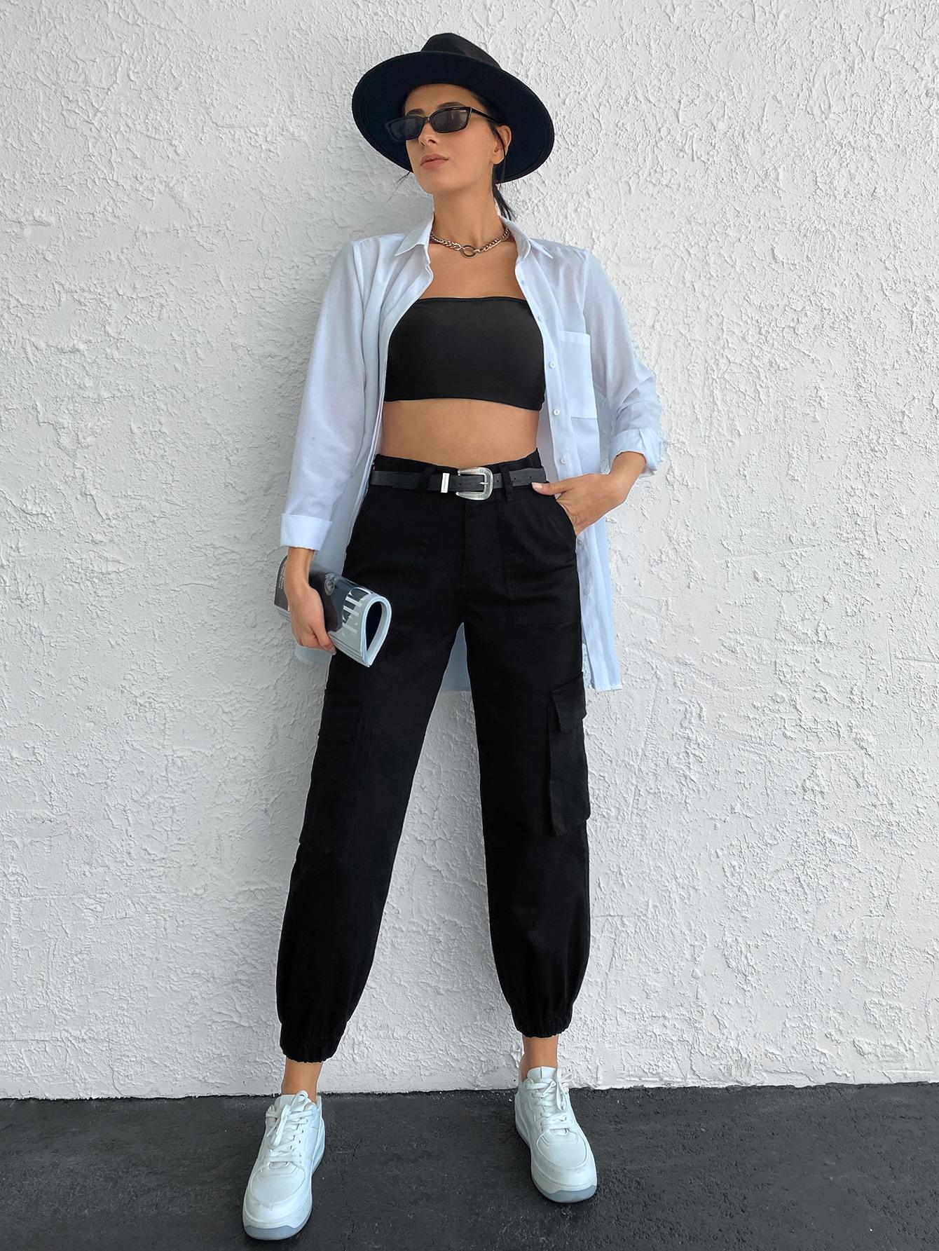 CZARNE SPODNIE JEANS 