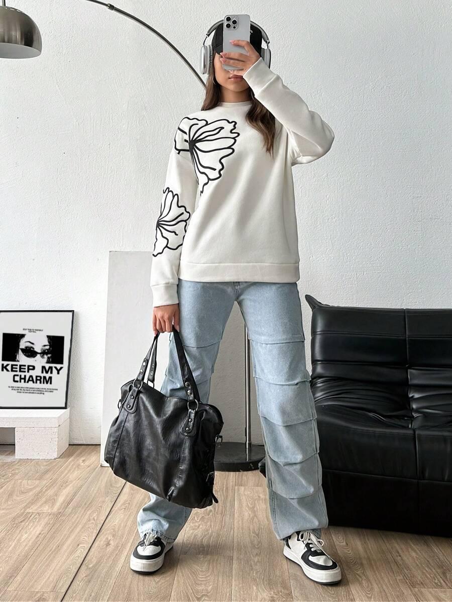 BIAŁA BLUZA PRINT