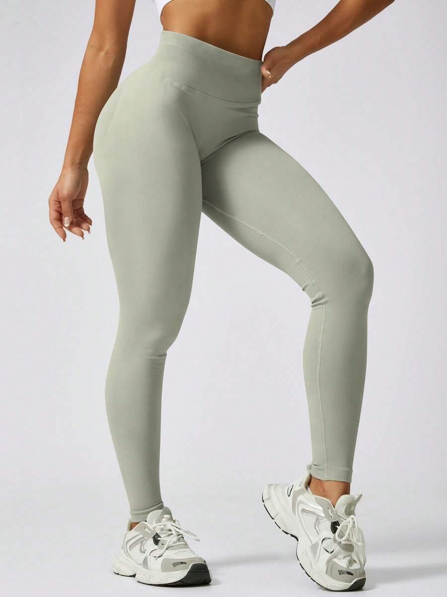zielone sportowe legginsy 