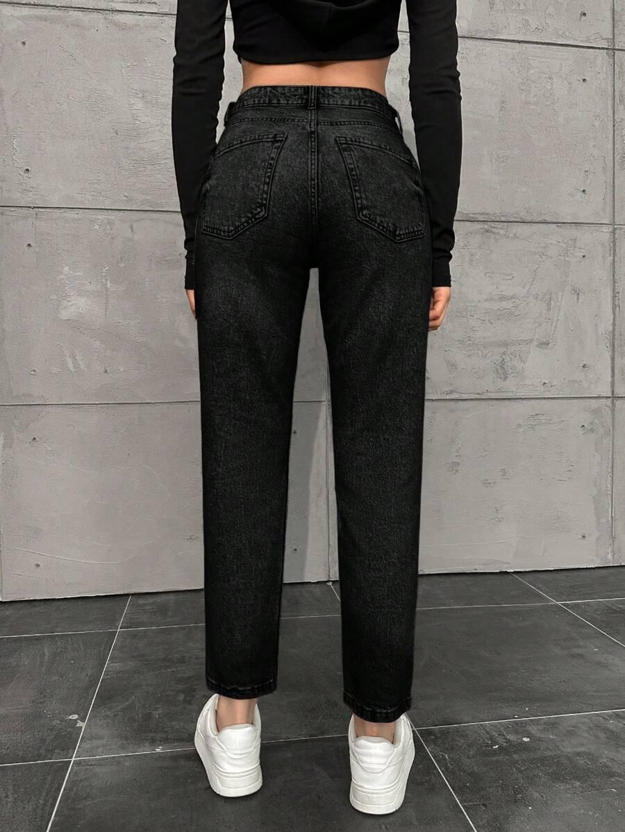 CZARNE SPODNIE JEANS 