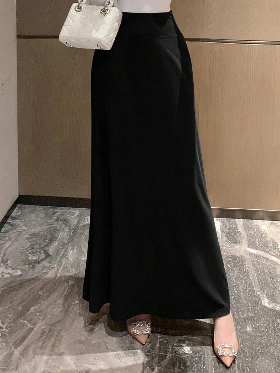 czarna maxi spódnica casual