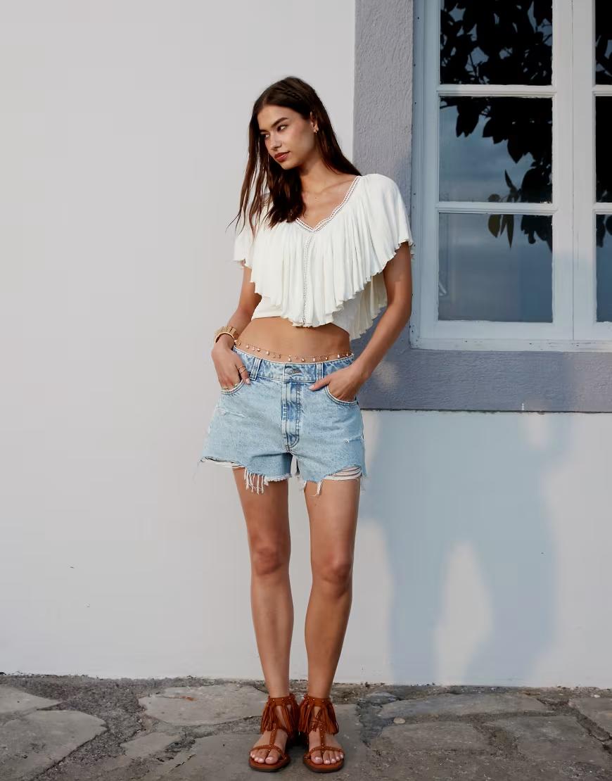 NIEBIESKIE SPODENKI JEANS