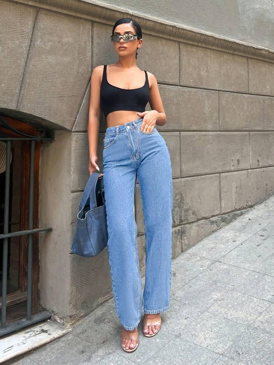 SPODNIE JEANS PROSTA NOGAWKA 