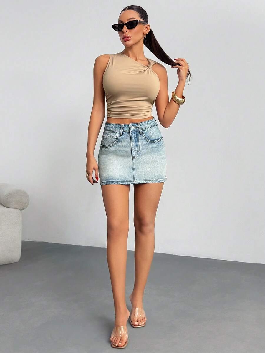 JEANSOWA MINI SPÓDNICA
