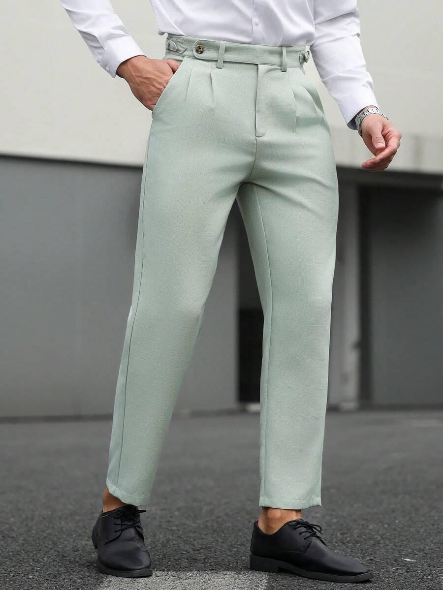 zielone eleganckie spodnie