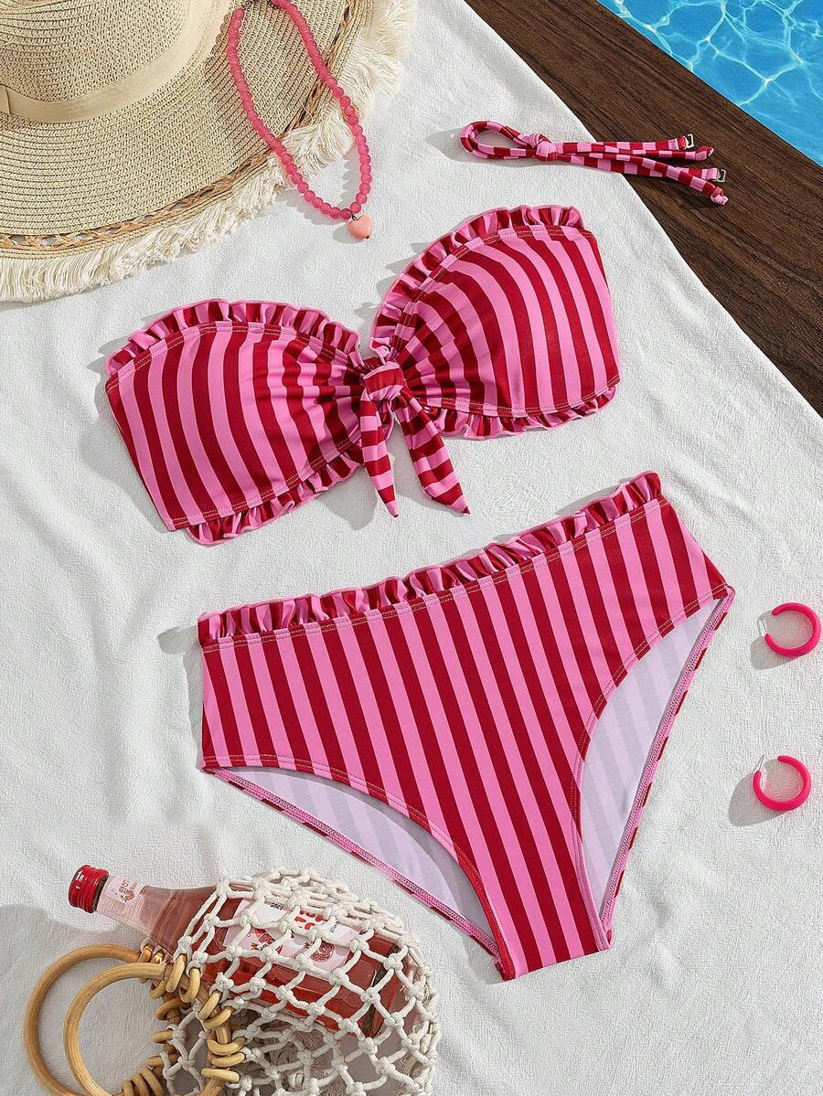 dół od bikini wzór paski