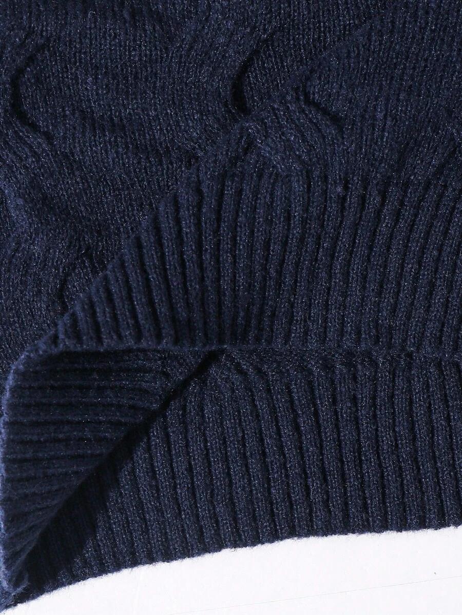 granatowy sweter golf