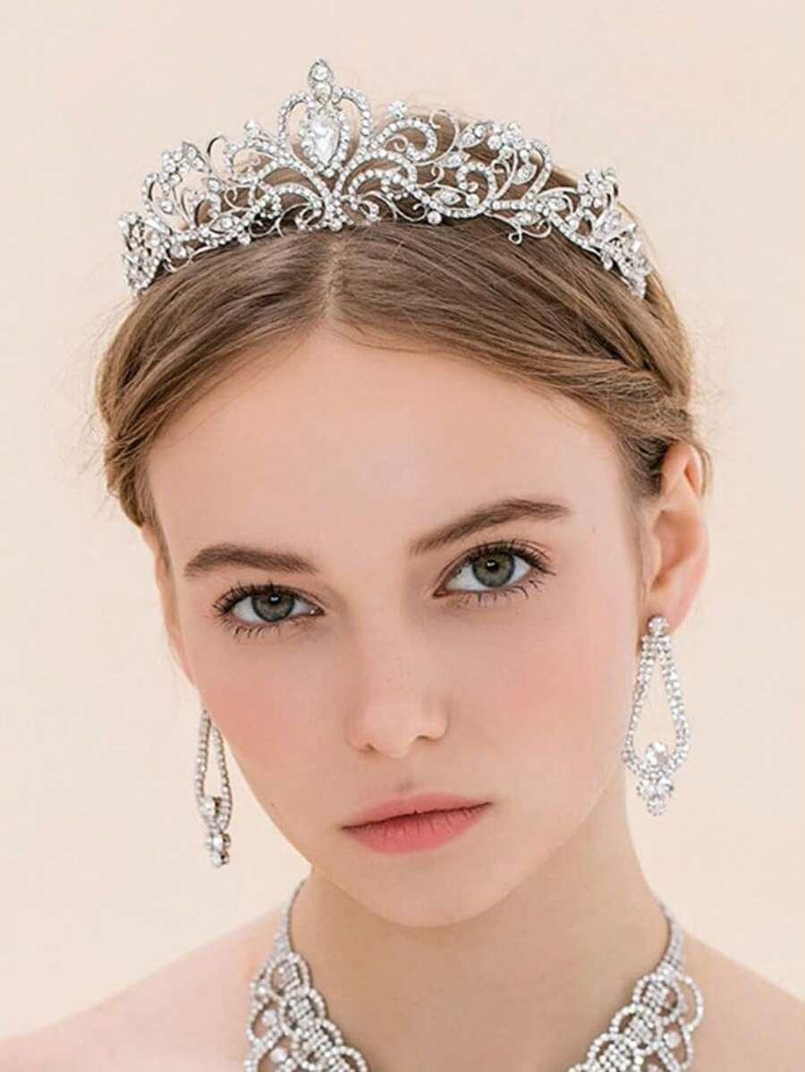 srebrna tiara połysk
