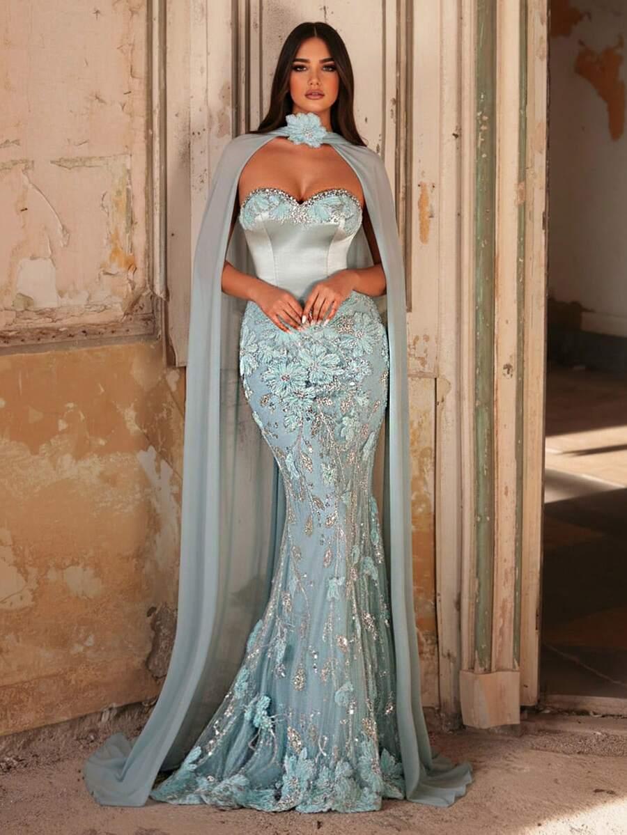 NIEBIESKA MAXI SUKIENKA 