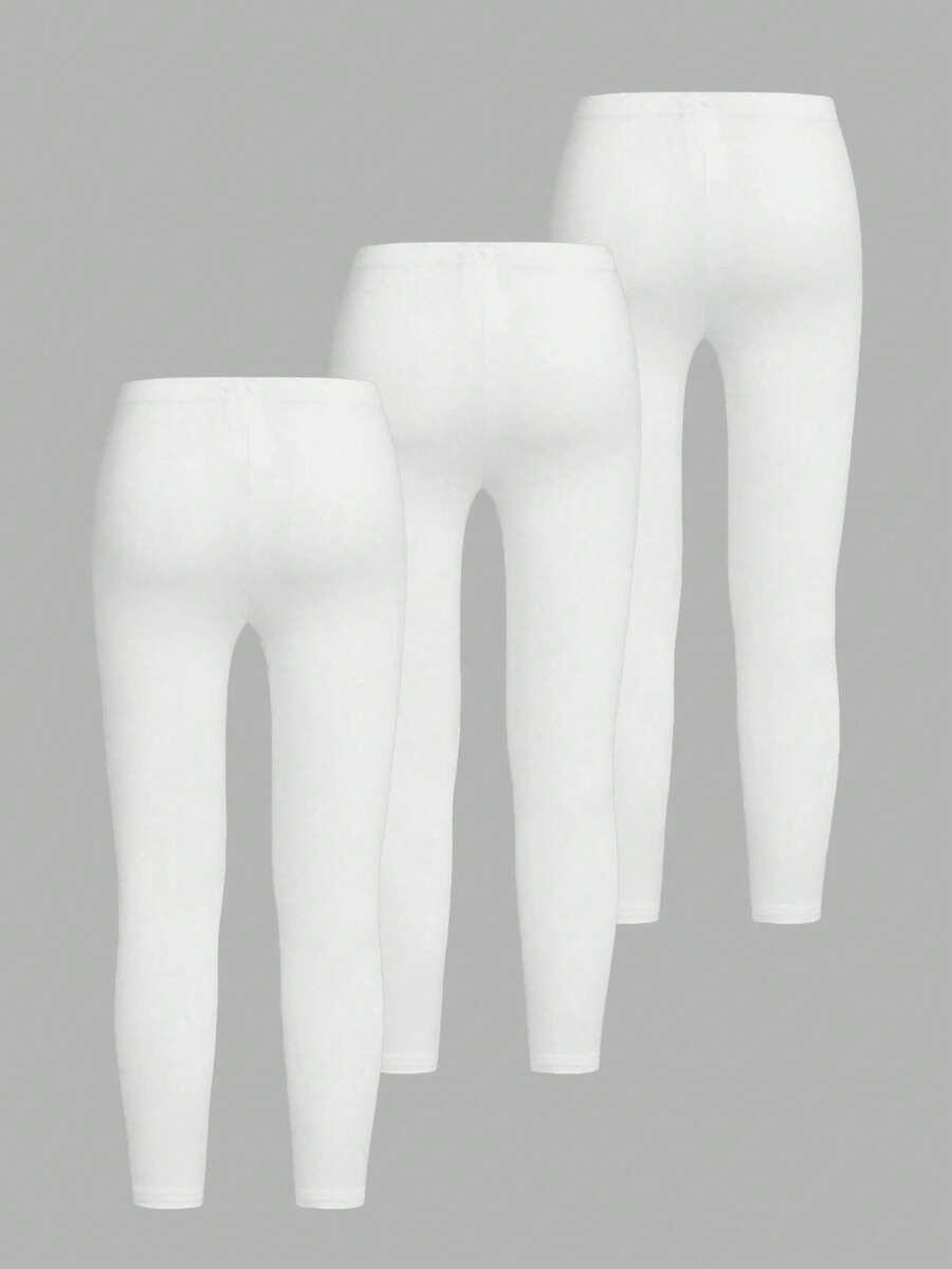 białe legginsy 3 pack