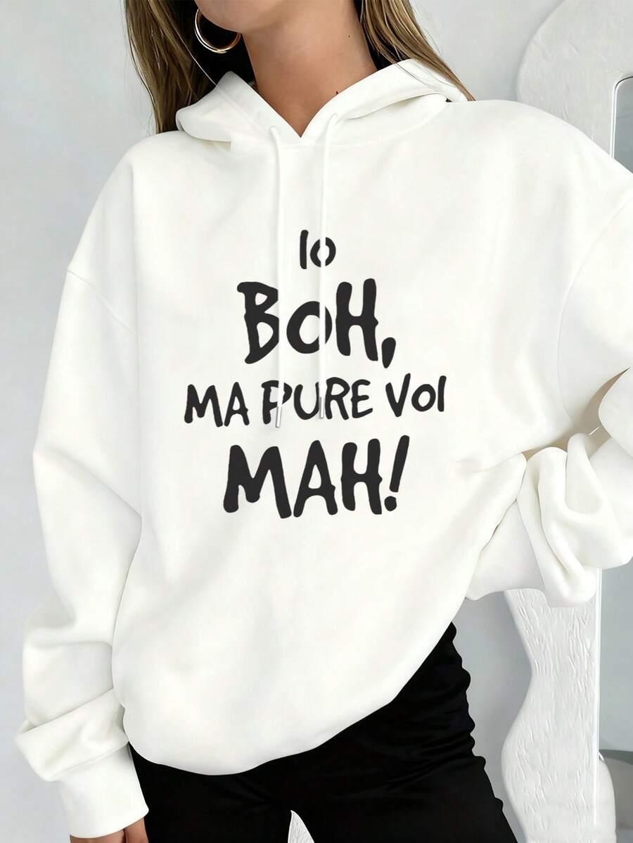 biała bluza z nadrukiem
