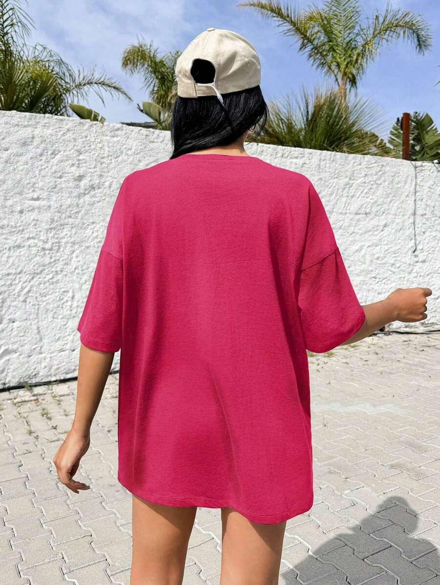 RÓŻOWY T-SHIRT HAFT