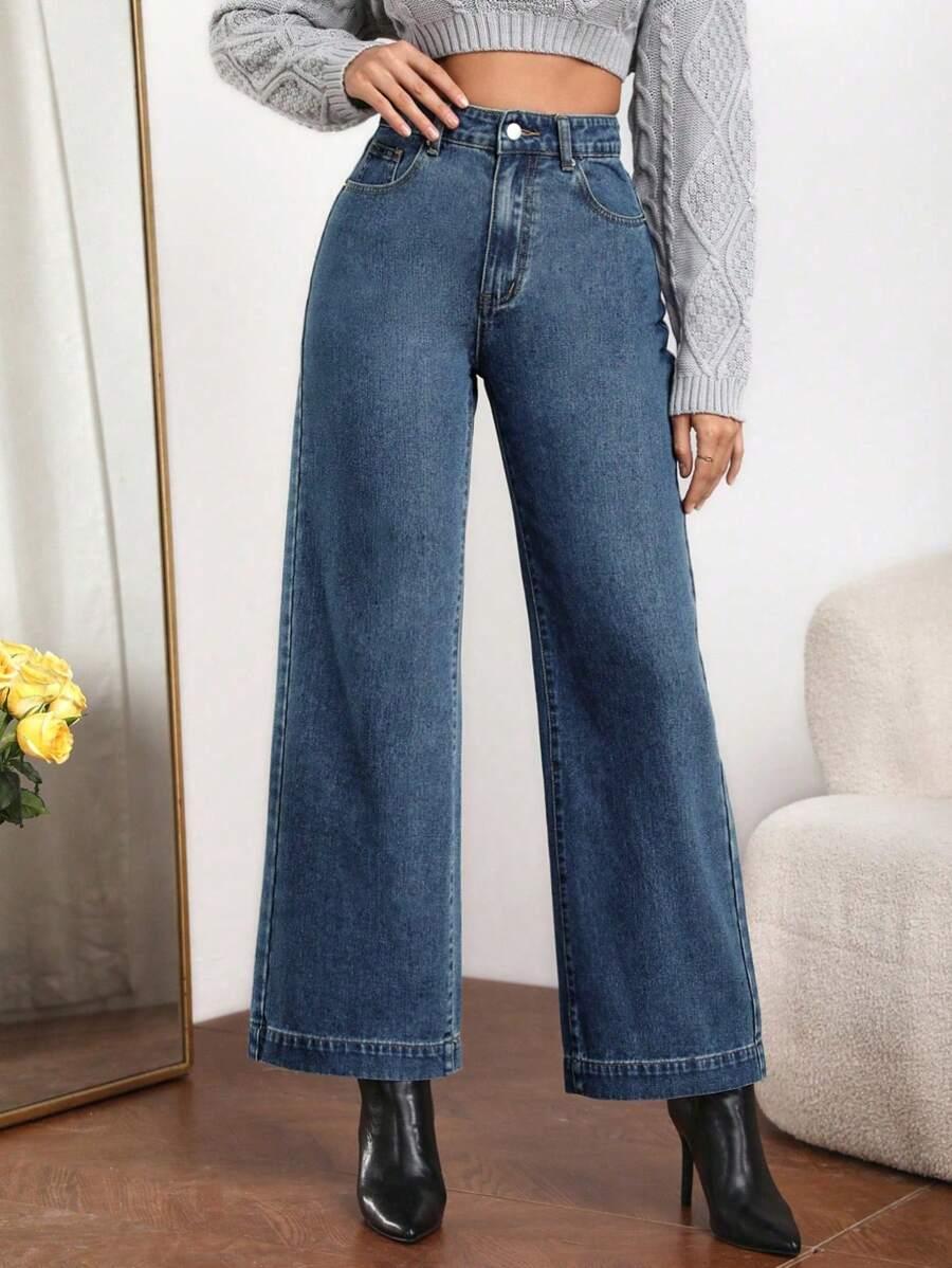 niebieskie spodnie jeans 