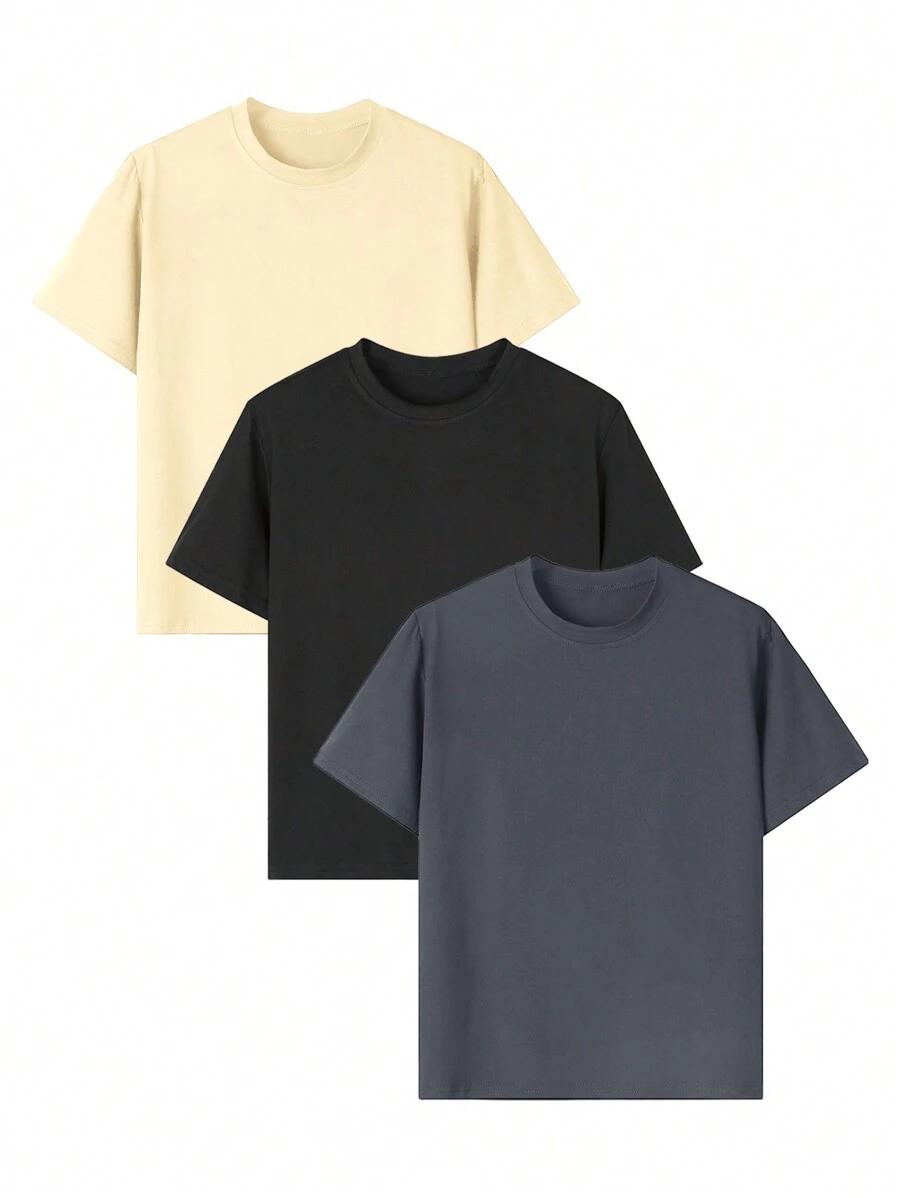 T-SHIRT OKRĄGŁY DEKOLT 3-PACK