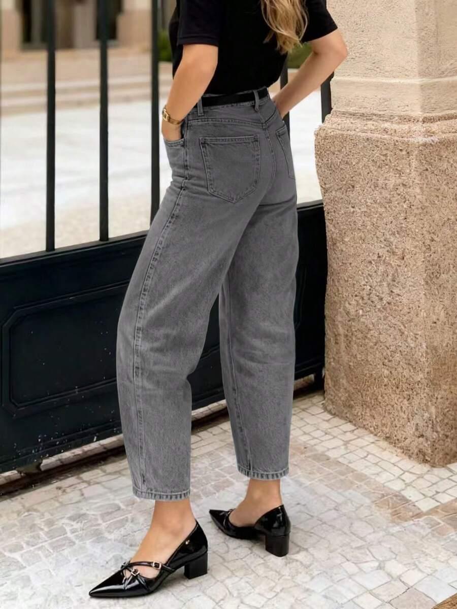 SZARE SPODNIE JEANS 7/8