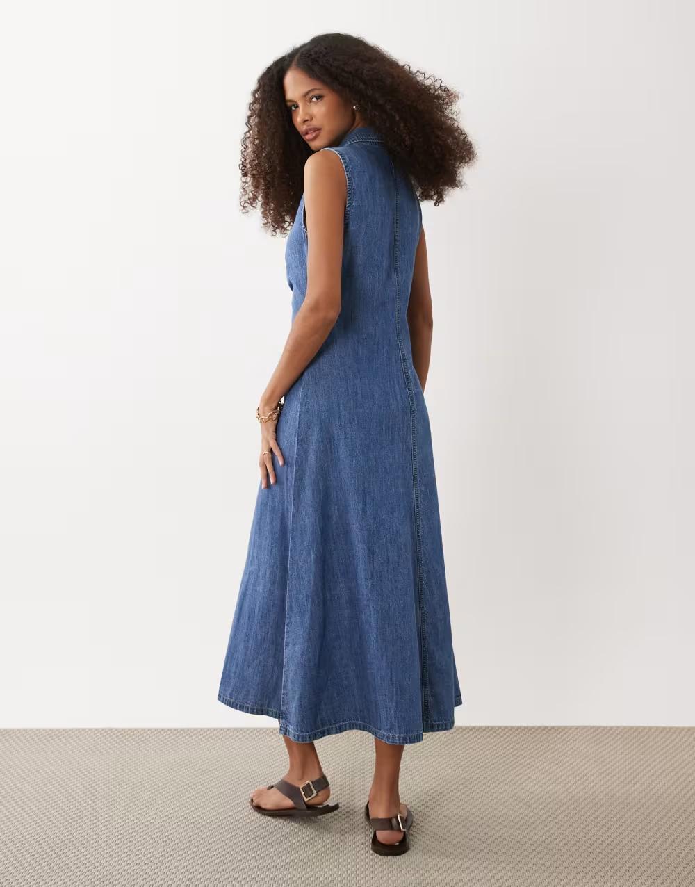 NIEBIESKA MAXI SUKIENKA JEANS