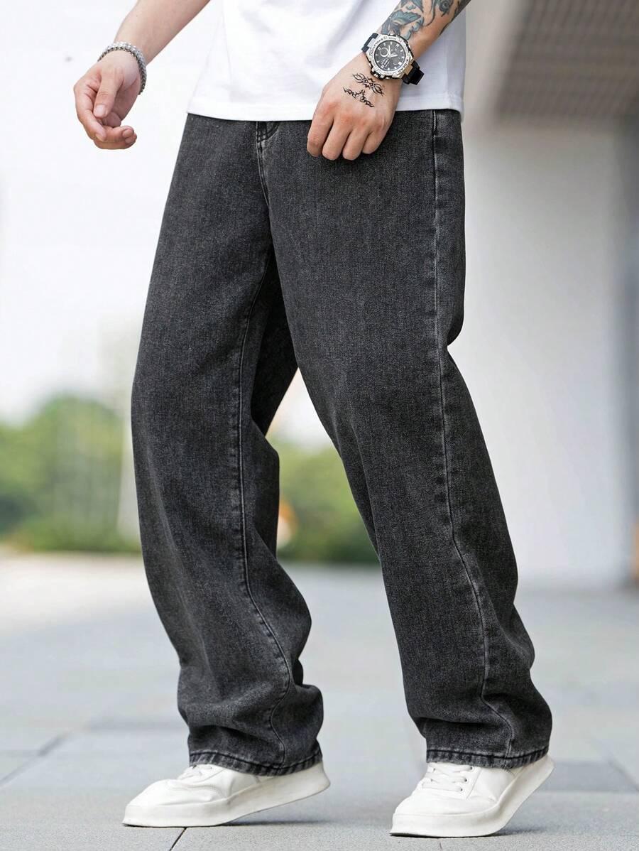SZARE SPODNIE JEANS KIESZENIE