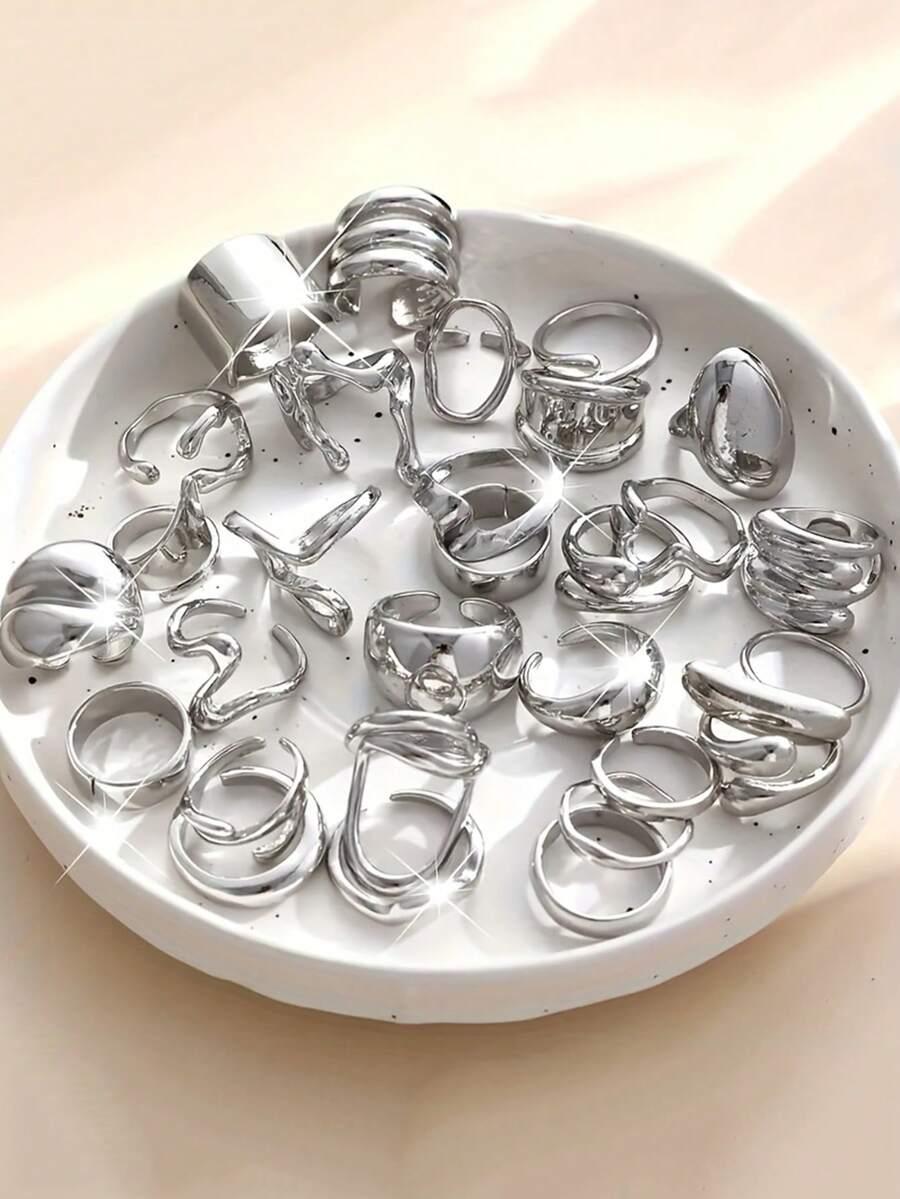 SREBRNE PIERŚCIONKI 6-PACK