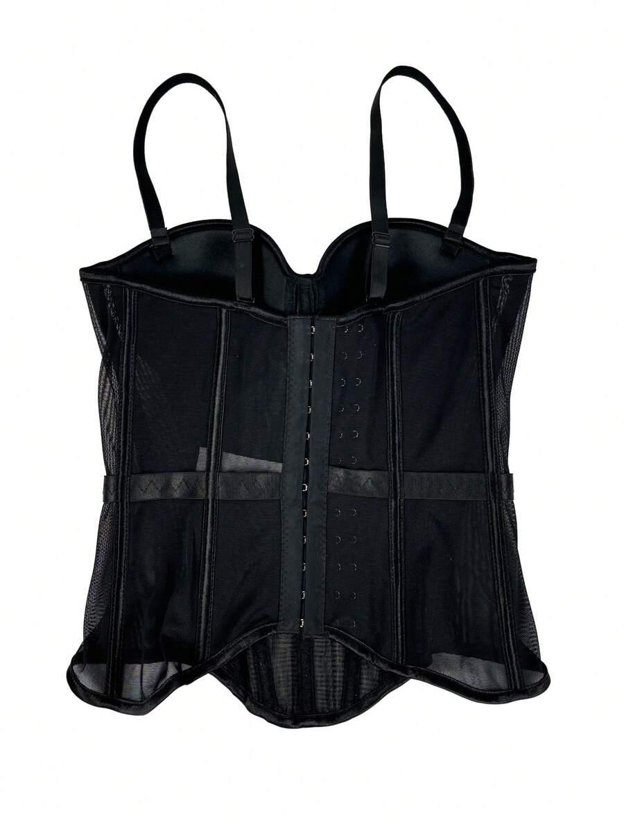 czarny gorsetowy top