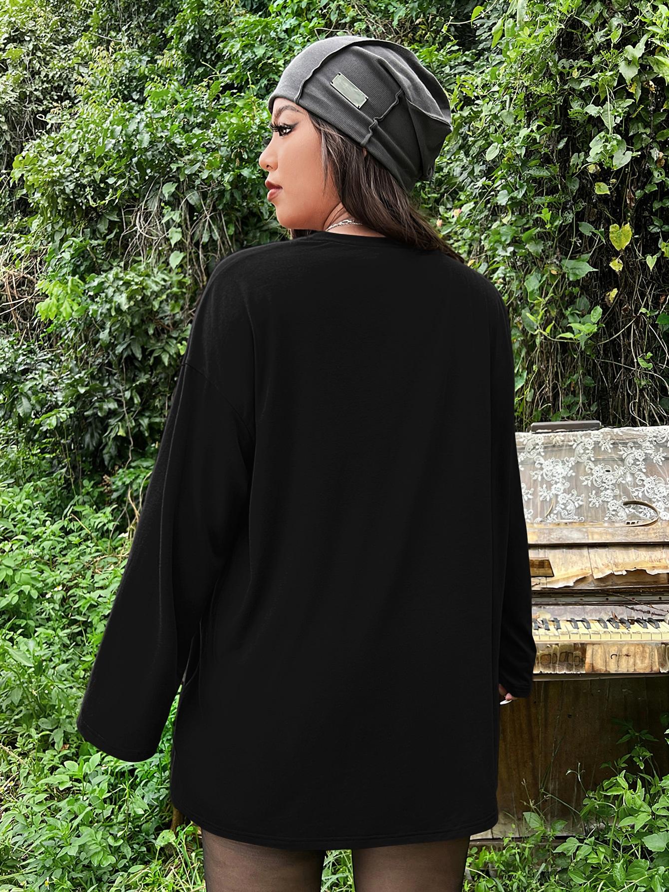 CZARNY T-SHIRTY PRINT