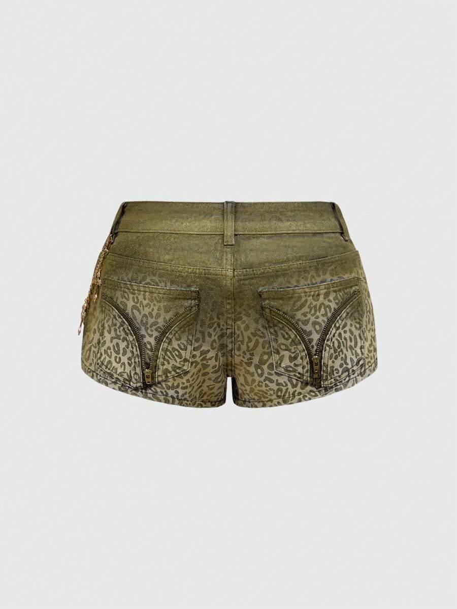 spodenki jeans animal print