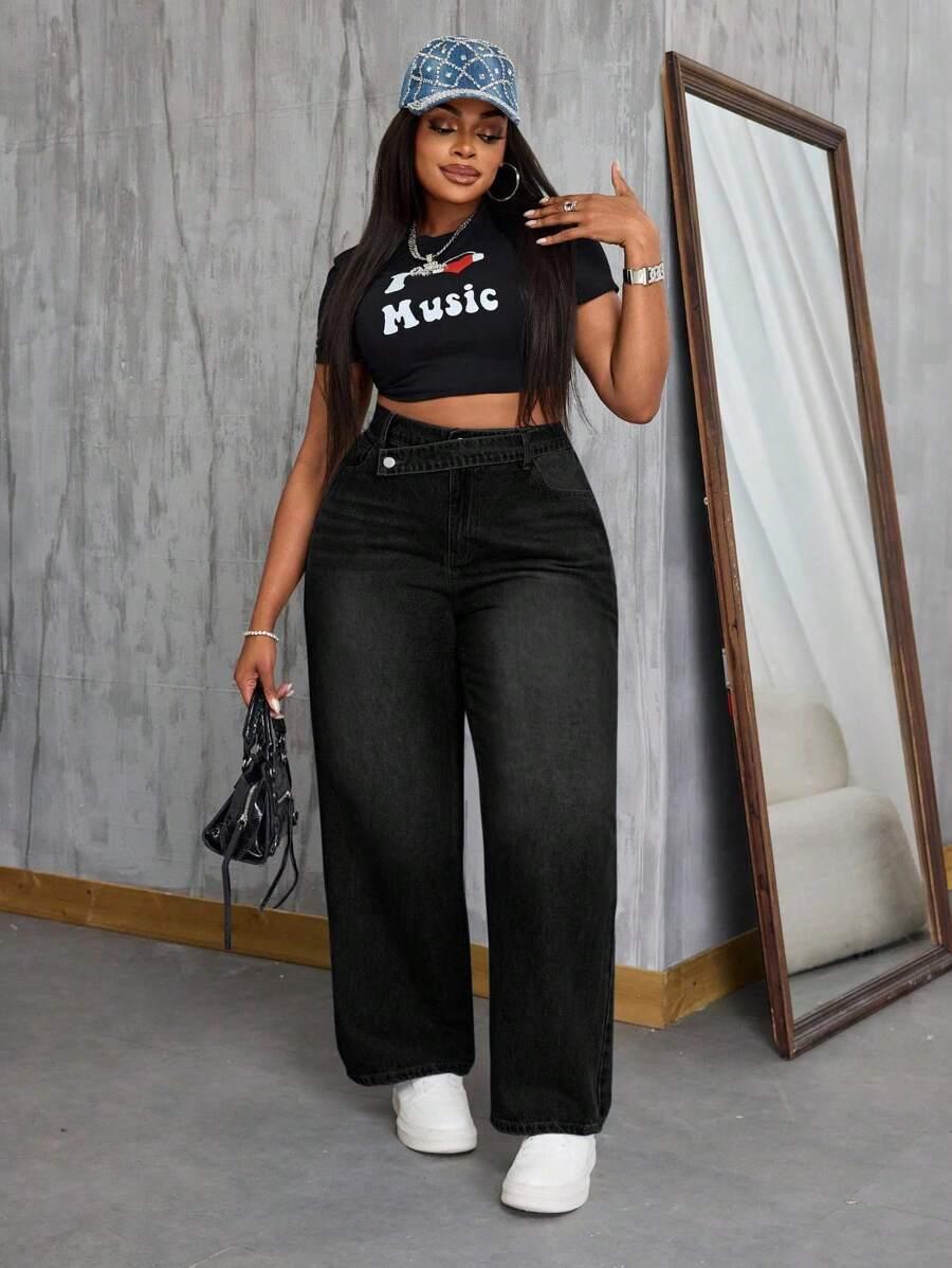 CZARNE SPODNIE JEANS