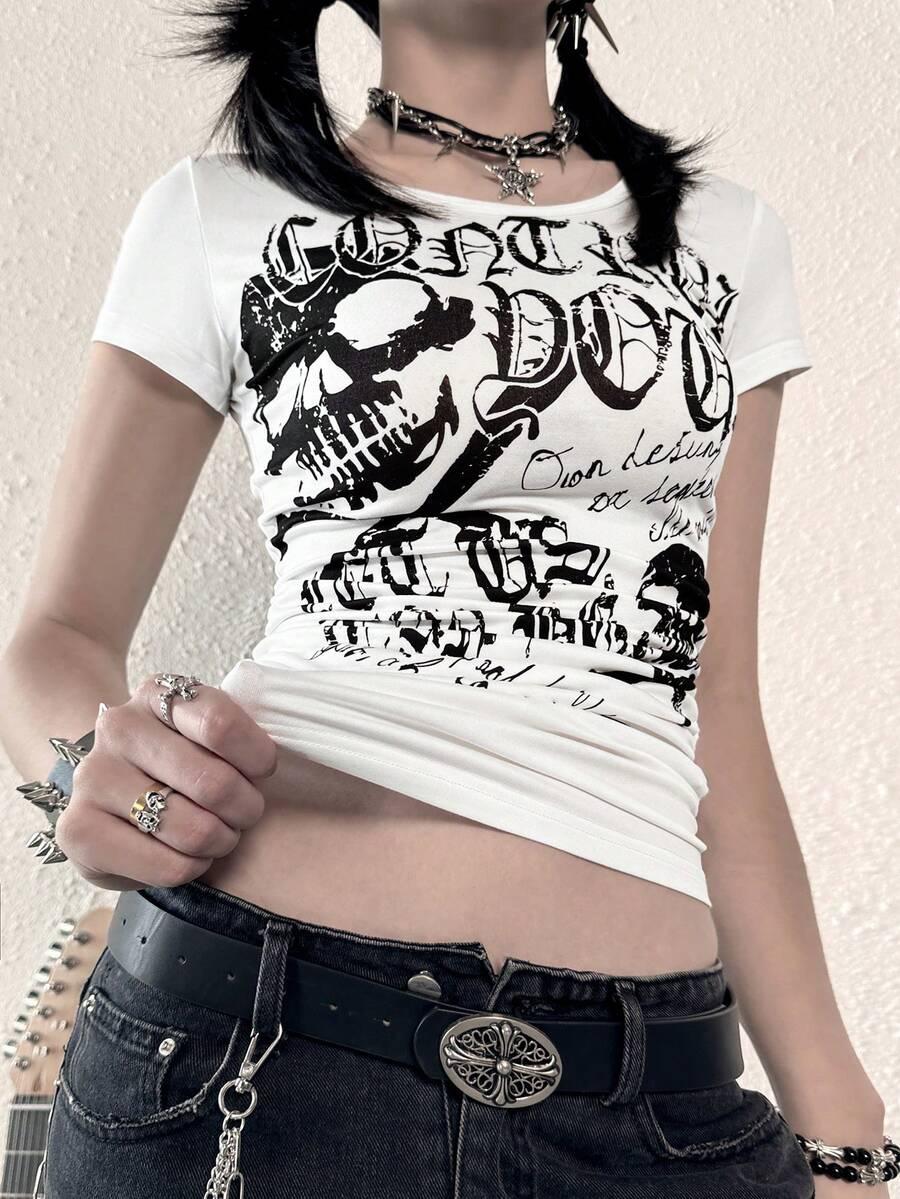 TOP KRÓTKI RĘKAW PRINT 