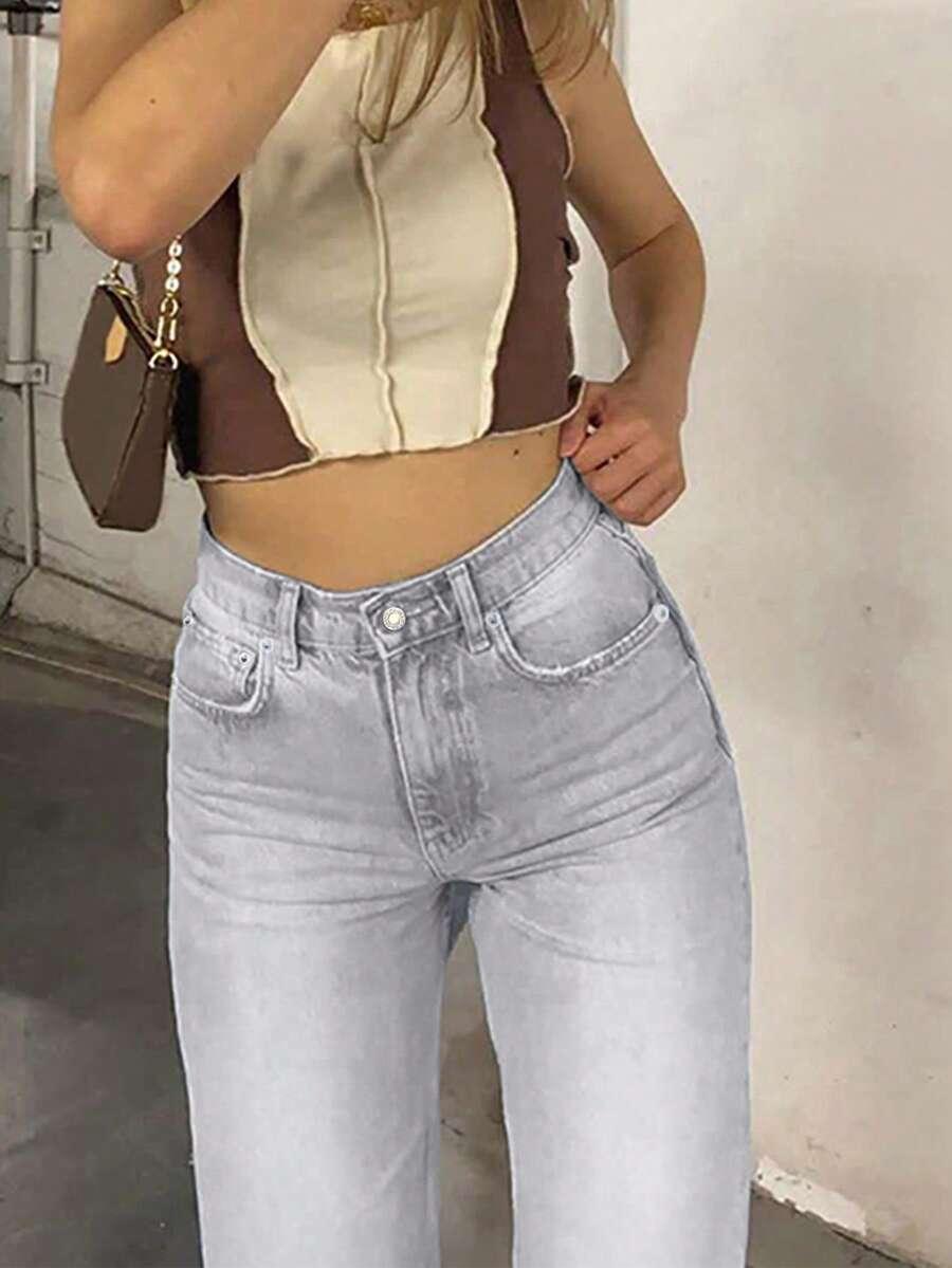 szare spodnie jeans 