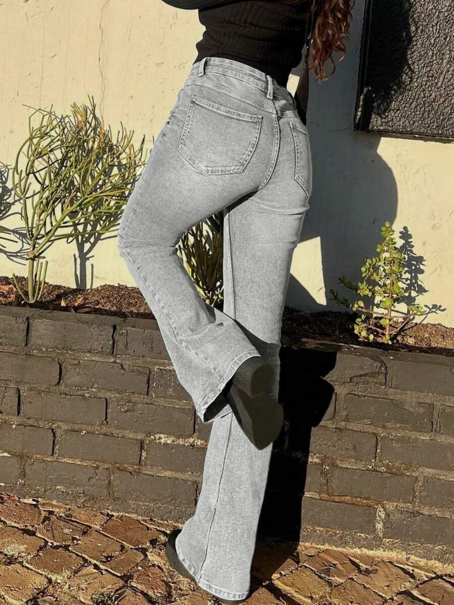 SZARE SPODNIE JEANS
