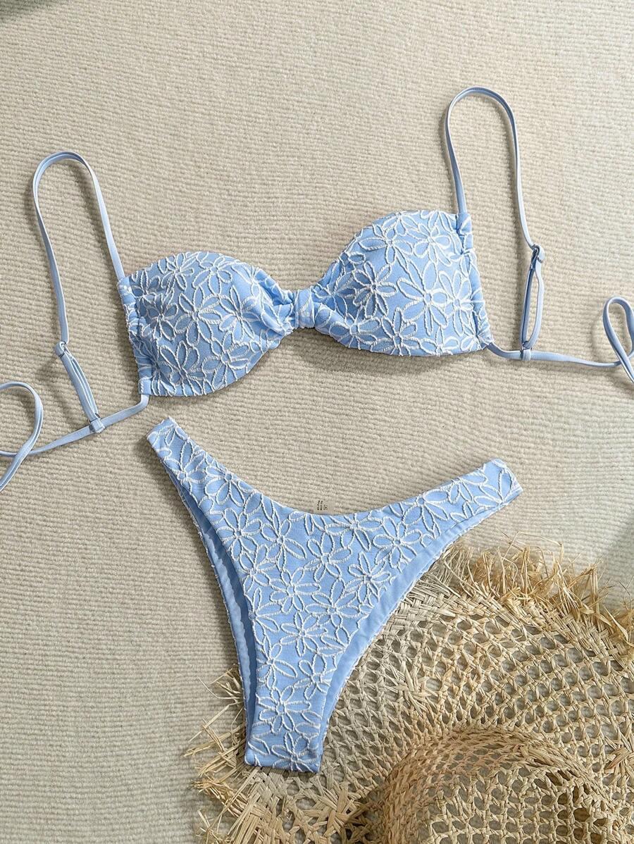 STRÓJ KĄPIELOWY BIKINI W KWIATOWY WZÓR