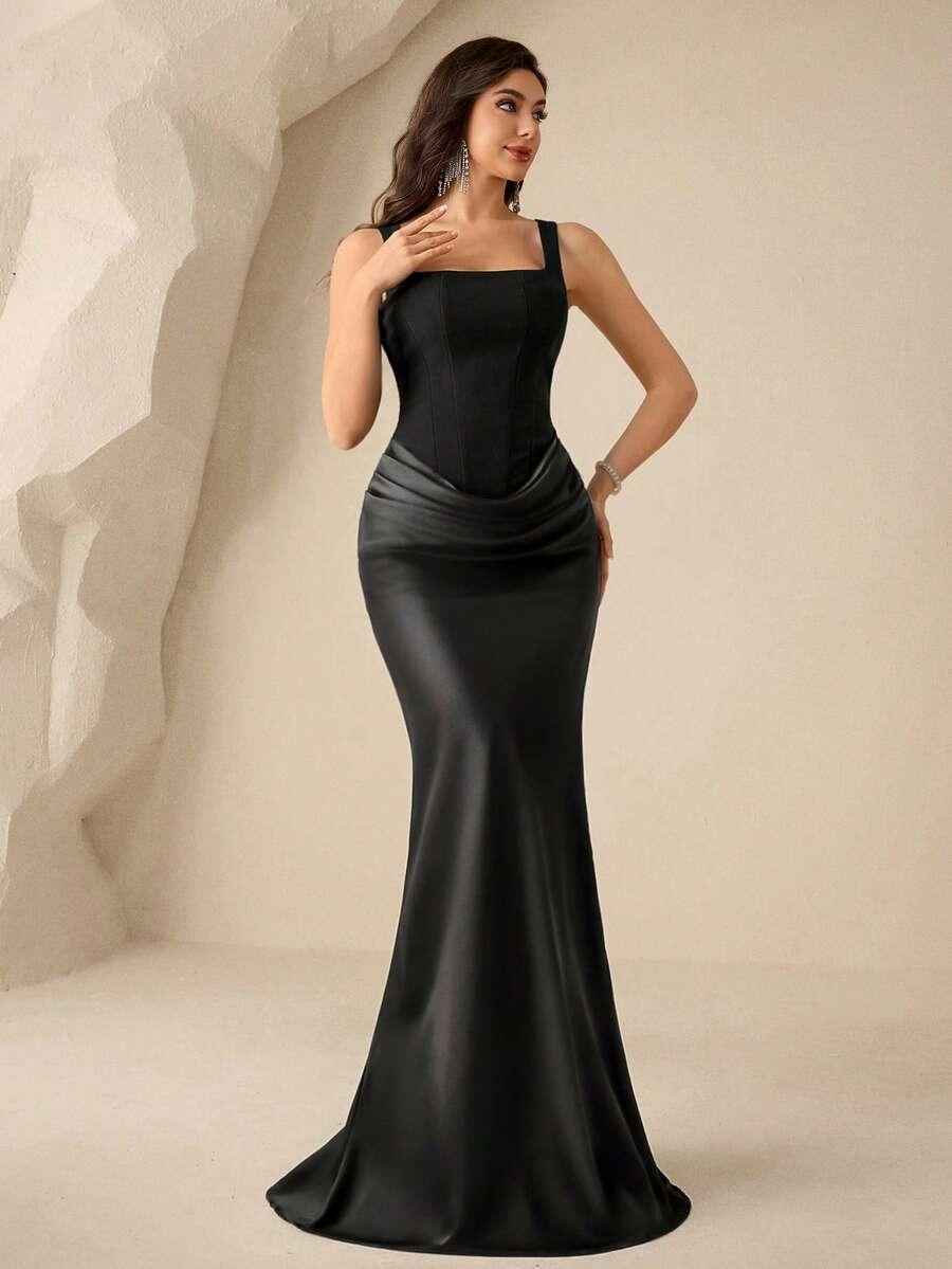 CZARNA MAXI SUKIENKA