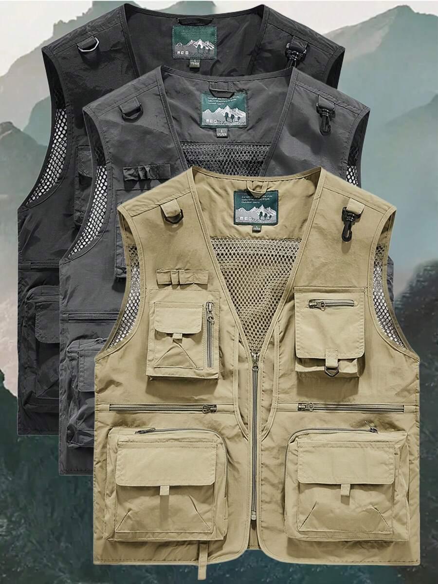KHAKI KAMIZELKA Z KIESZENIAMI