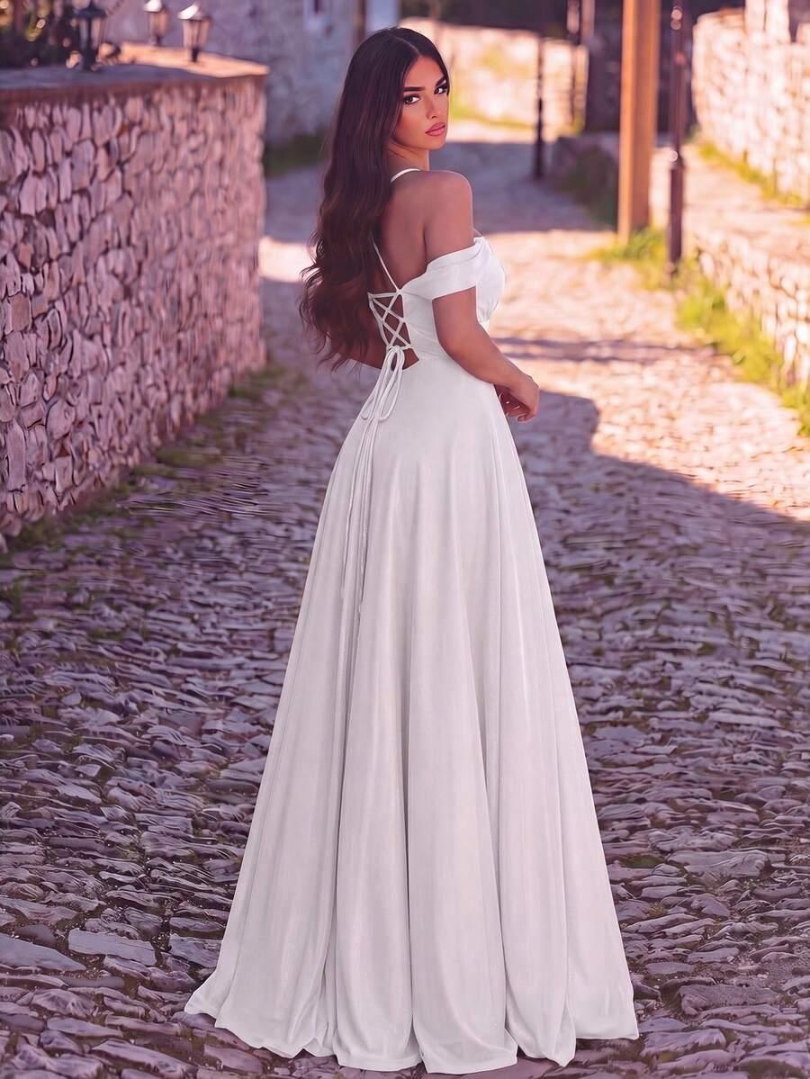 biała sukienka maxi