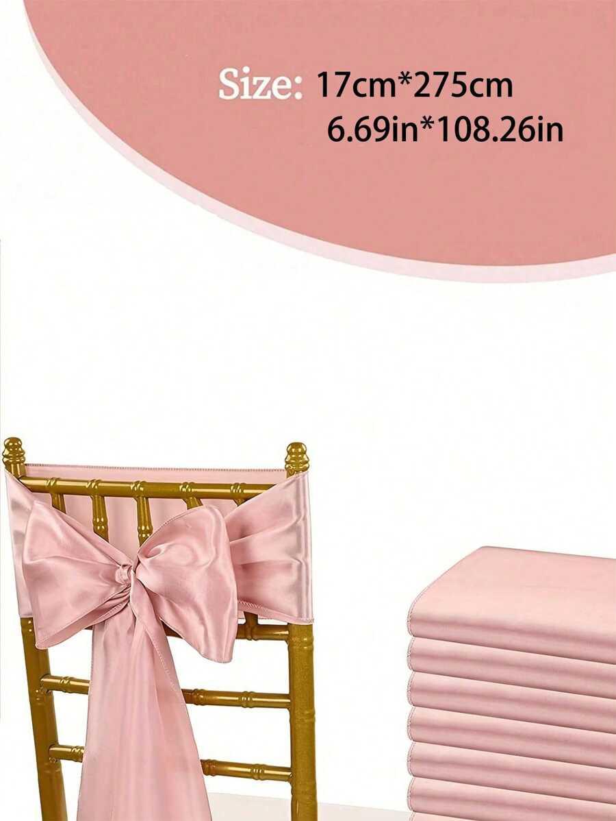 różowa kokarda na krzesło 10-pack