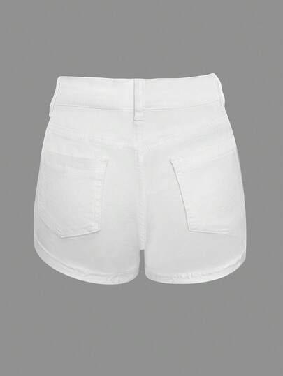 BIAŁE SPODENKI JEANS