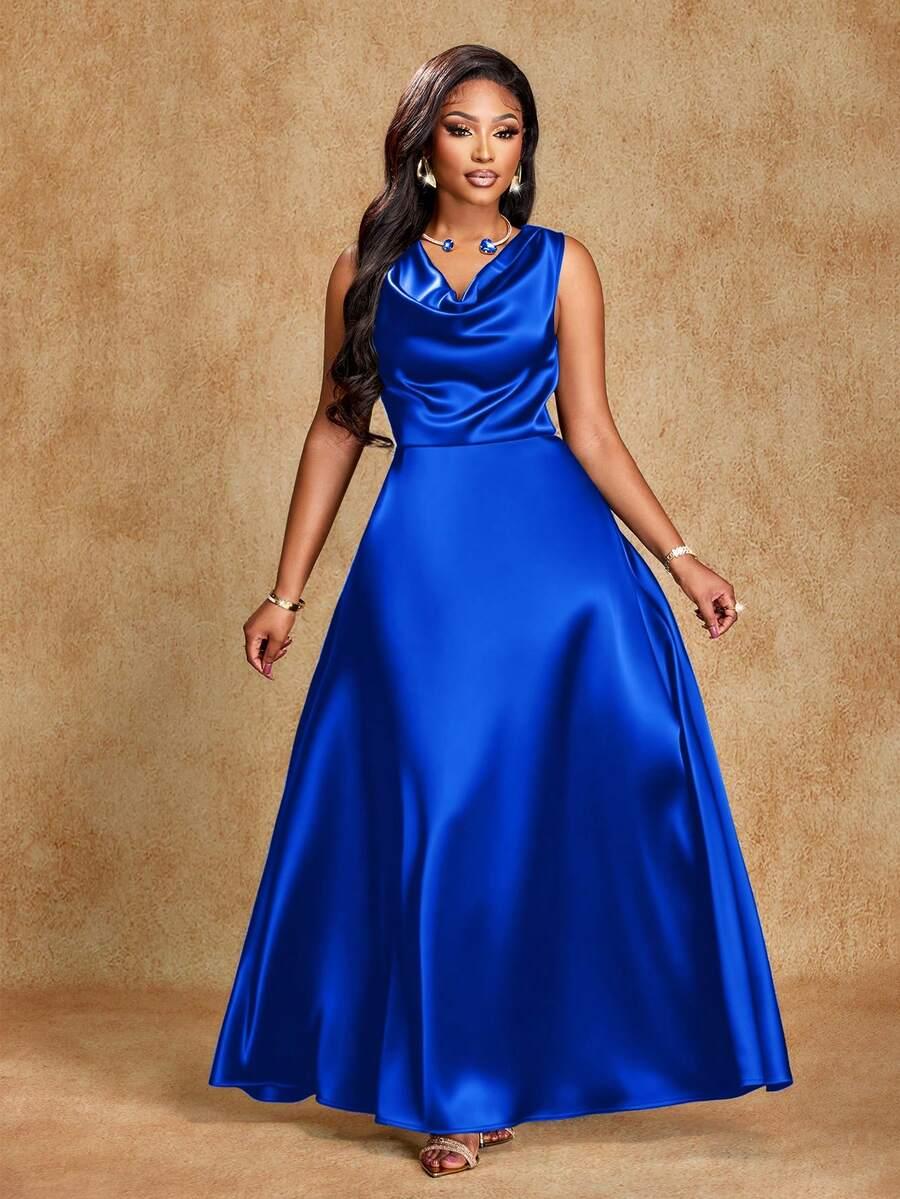 niebieska sukienka maxi 