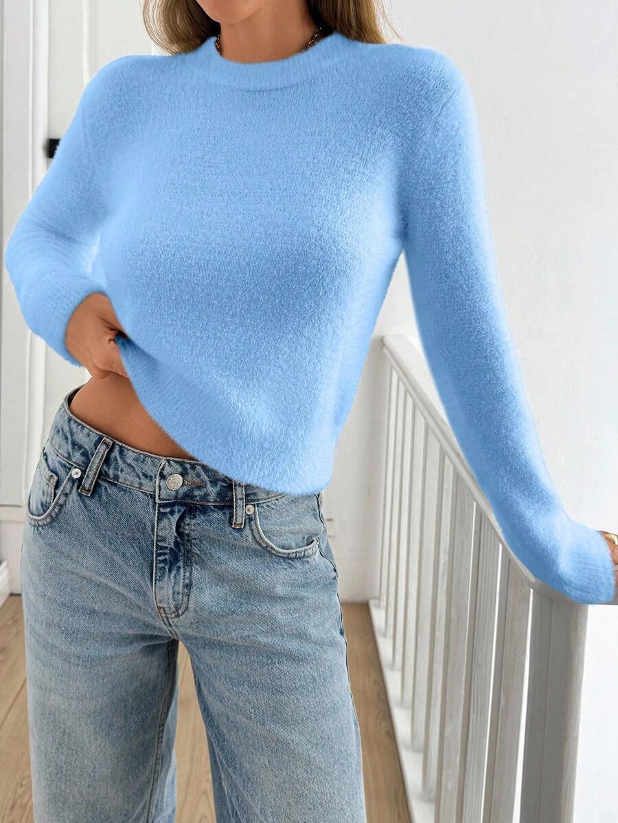niebieski sweter fluffy