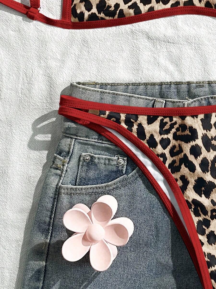 dwuczęściowy strój kąpielowy animal print 