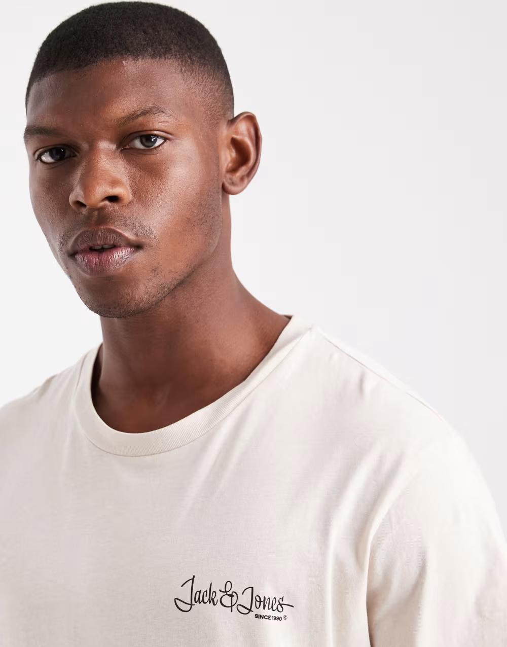 beżowy t-shirt print