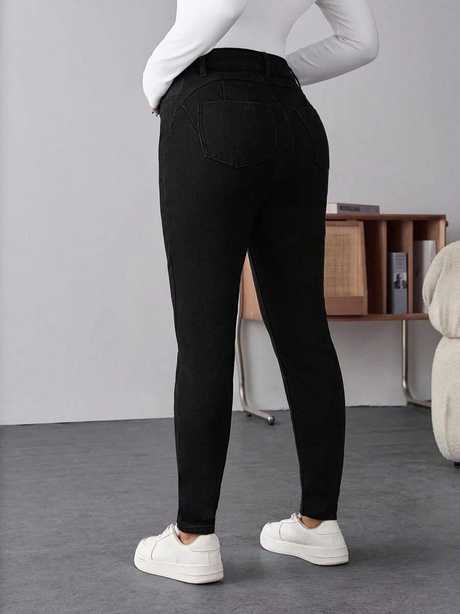 CZARNE SPODNIE CIĄŻOWE JEANS 