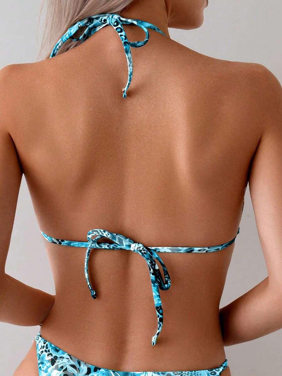 dwuczęściowy kostium kąpielowy bikini komplet zdobienie
