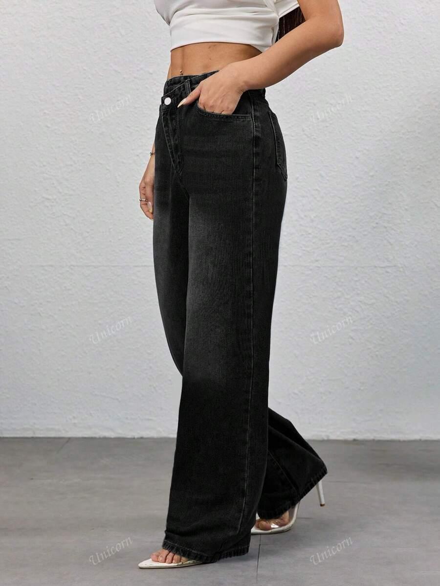 CZARNE SPODNIE JEANS