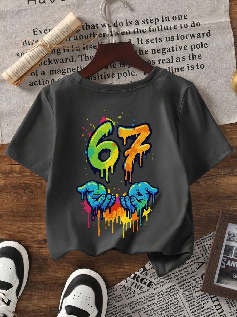 szary t-shirt nadruk